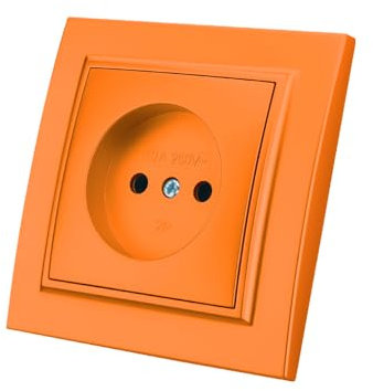 Prise murale encastrable,Set de prises électriques murales,Prise murale d'intérieur 250V AC 16A,orange Prise non mise à la terre,EP-03