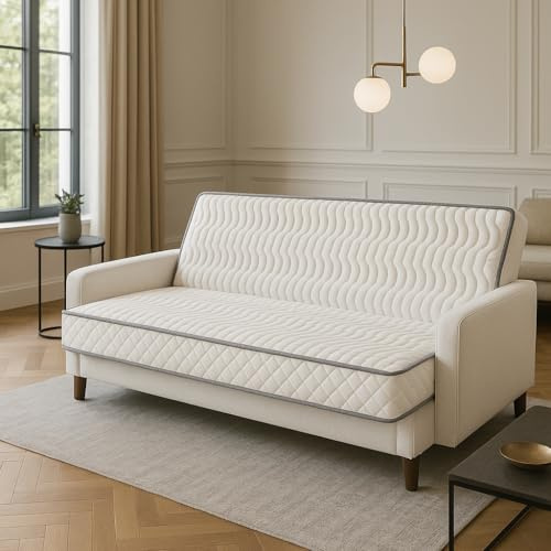 Provence literie Matelas 130x190 cm Mi-Ferme pour Tous Clic Clac x 16 cm Ressorts Premium + memoire de Forme - Dim Assise 60 cm - 5 Zones de Confort - Haute Resilience -