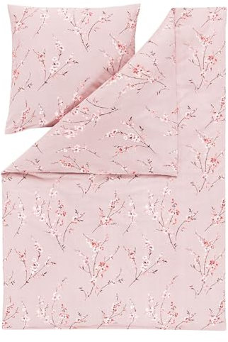 ESTELLA Feinflanell Bettwäsche Trento azalee 1 Bettbezug 155 x 220 cm + 1 Kissenbezug 80 x 80 cm