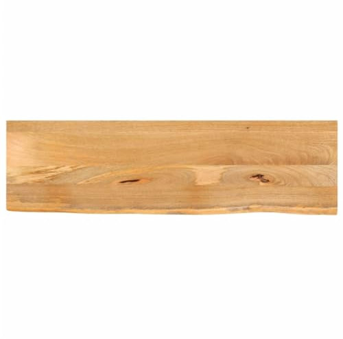 Juroupi Tischplatte mit Baumkante 120x20x2,5 cm Massivholzplatte Tischplatte Tabletop Holzlatten Schreibtischplatte Massivholz Mango