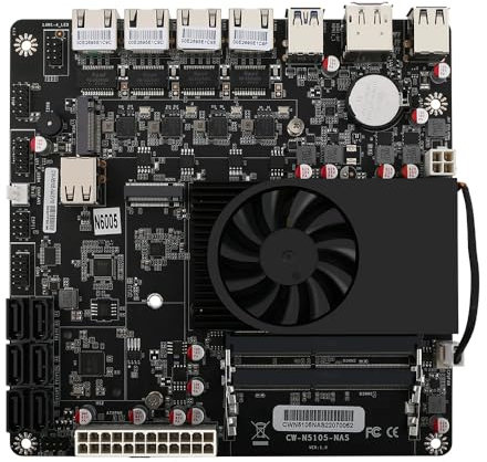 HKUXZR Lago Jasper Pentium N6005 - Placa base industrial NAS 4 núcleos 4 hilos 4 x 2,5 G i226 de red M.2 ranura 6 x SATA DP HDMI 2.0