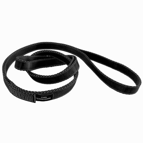CAPARK 18 mm Nylon-Kletterschlinge, 23 kN, starke Gurtbänder für Klettern, Abseilen, Schaukel, Yoga-Hängematte usw. (1 Stück, schwarz, 60 cm)