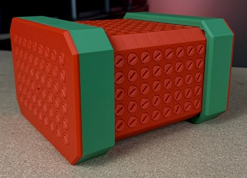 Kartenhalter Puzzlebox mit 666 Schrauben zum Lösen - Ärgerlichste Geschenkkartenbox ideal für Geburtstag oder Weihnachten - 5 Schraubarten erhältlich (GrünRot)