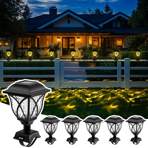 SUNCKET Solar Fence Lights & Chain Link Fence Lights, Outdoor Waterproof
