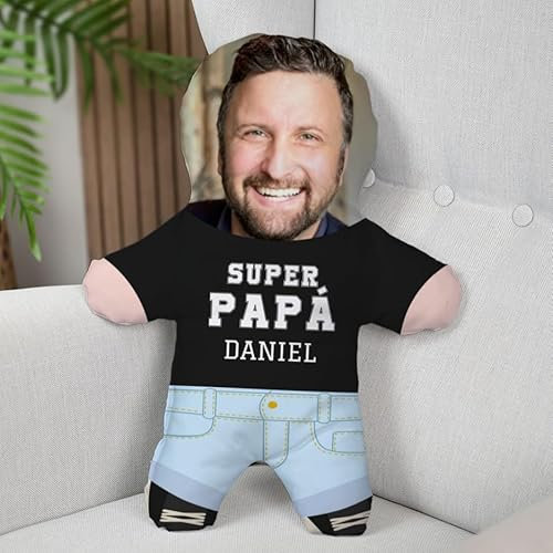 Wanapix | Cojín Almohada Personalizada con Foto | Impresa Doble Cara 3D | Personalizado con tu Foto | Regalo Original y Divertido | Día del Padre | Mejor en el Mundo