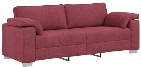 vidaXL Modernes Windrot 3-Sitzer Sofa mit abnehmbarem Kissen, Textil Aufpolsterung, langlebiger Holzrahmen für Wohnzimmer und Lounge, stylische Sitzgelegenheit, bequem, rechteckig