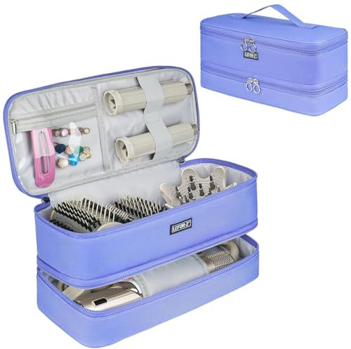 Reise-Tragetasche, kompatibel mit Shark Flexstyle/FlexFusion/Haartrockner, doppellagige Aufbewahrungstasche für Dyson Airwrap Styler/Supersonic Haartrockner und Aufsätze, violett, 13.5'' x 6'' x 6''