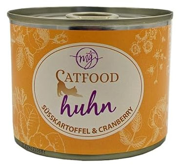 my Catfood Huhn mit Süsskartoffel & Cranberries 200g mÿ Katzenfutter I Nassfutter I Alleinfuttermittel ohne Konservierungsstoffe, künstliche Aromastoffe, Farbstoffe & Lockstoffe