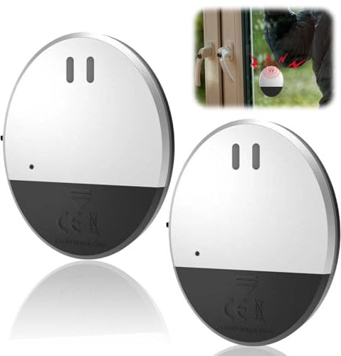 Alarma de puerta para ventana, 2 unidades de 130 dB, protección antirrobo, sensor de alarma para puerta, sistema de alarma inalámbrico, sensores de puerta, apto para seguridad, protección antirrobo