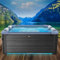 BRAST Whirlpool MSpa Oslo, Oslo Plus XXL, Sapphire & Amber mit Fester Außenwand | 160x160x65cm - 180x180x65cm | 4 Modelle | LED-Beleuchtung | 6 Personen | Ganzjähriger Einsatz Winterfest | Sapphire