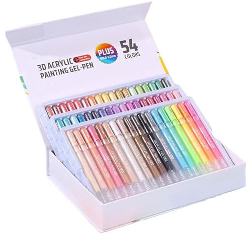 XUQEAYWD Lápices de gel acrílico para colorear, rotulador textil, 1 mm, punta fina con purpurina, lápiz de pintura 3D para pintura relajante, para manualidades, textil, madera, vidrio, scrapbooking