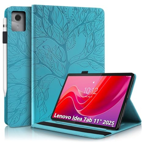 Succtopy Hülle für Lenovo Idea Tab 11 Zoll 2025 TB-336ZU TB-336FU Folio Flip PU Leder Schutzhülle Tablet Hülle mit Pen Halter und Standfunktion für Lenovo Idea Tab 11 Zoll 2025 Blau