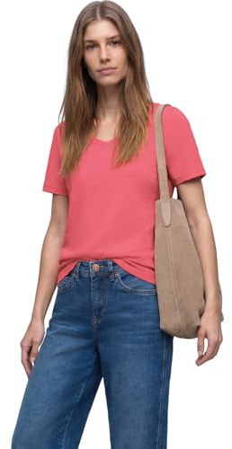 Street One Basic T-Shirt mit V-Neck Striking Coral 36