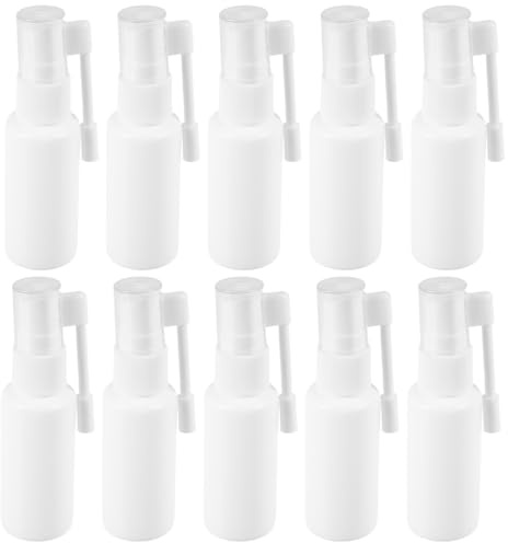 Healifty Refillable Nasal Spray Bottle 10 Pack Nasal Spray Bottles Empty with Long Nozzle Swivel Mist Sprayer Adjustable Angle for Cleaning Oral Spraying Travel and Home Use