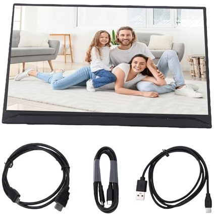 XUMIUZIY Écran Externe pour Ordinateur Portable 15,6 Pouces, 1080P IPS sans Fil USB C HD, Interface Multimédia, Moniteur Double écran avec Support, pour Le Travail en Voyage
