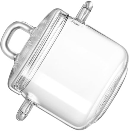 Toyvian Cuenco de Vidrio con Tapa 700 Ml, Frutero Resistente al Calor para Microondas y Horno, Tazón de Postre Transparente con Asas, Apto para Cocina y Lavado en Lavavajillas, Adecuado