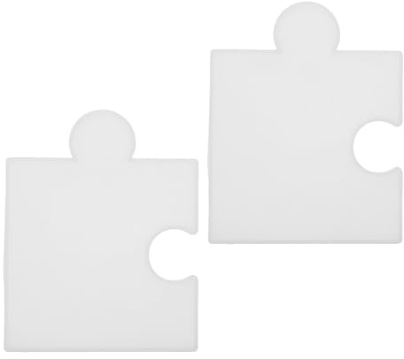 ULTECHNOVO Moule à sous-Verres Puzzle en Silicone Blanc 2pcs pour Résine Époxy Bord Lisse et Finition Antiadhésive, pour Tables de Café et Réunions Familiales