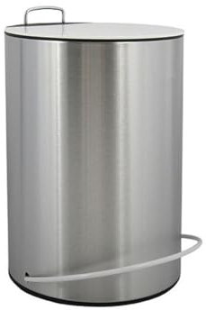 MSV, Poubelle à pédale Inox, Modèle UNNA, Récipient intérieur amovible, facile à nettoyer et à entretenir, 30 x 20 x 15 cm, Design moderne et élégant, 5L, Blanc