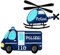 Catch the Patch Polizei Auto Hubschrauber - (Größe: verschiedene Größen) – Patches & Bügelbilder zum Aufnähen oder Aufbügeln – Für Kleidung, Jacken, Rucksäcke & DIY-Projekte