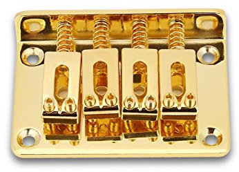 4-saitige Gitarren Brücke, Gitarren String Verschluss für Cigarbox E-Gitarren Bass Ukulele (Gold)