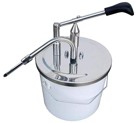 Hovicon | Riempitrice a 45° a Leva per Krapfen e Croissants - in Acciaio Inox, Con Secchio (Capacità 3 Litri)