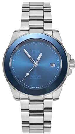 STORM London Aquavon Blue, Herrenuhr, schweizer Uhrwerk, Saphirglas, Edelstahlgehäuse, Datumsfunktion, 10 bar Wasserdicht, 47440/B
