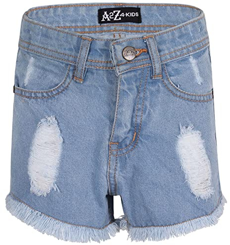 A2Z 4 Kids Girls Shorts Skinny Ripped Jeans Hot Pants Comfortable Denim Stretch Short Casual Half Pant Age 5-13 Years