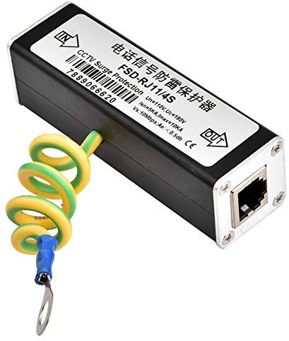 Ethernet Surge Protector Blitzschutz RJ11-Protektoren Telefon-Fax-Überspannungsschutz PoE Blitzschutzgerät für für Überstrom Schutz Audio-Telefon-Überspannungsschutz 110V
