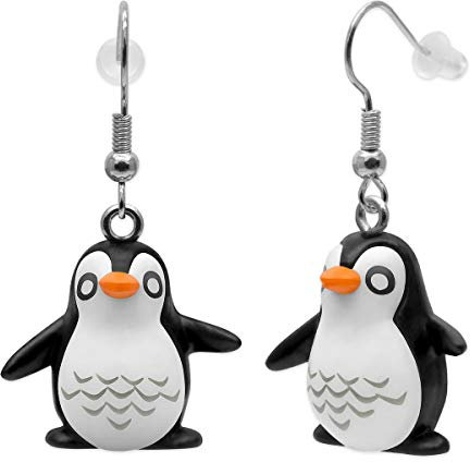 Soul-Cats 1 Paar leichte Pinguin Ohrringe aus Kunsstoff für Damen, Mädchen