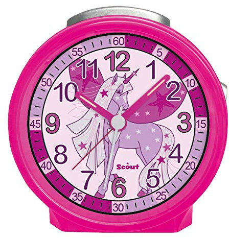 Scout Wecker, Kunststoff, pink, rund