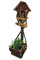 Spetebo Deko Pflanztopf mit Vogelhäuschen auf Ständer - 58 cm - Holz Blumentopf für Haustür oder Garten Dekoration