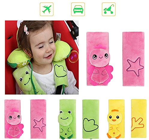 Baby-Auto-Sitzschultergurt, nette Tierkinderwagen Kinderwagen-Sicherheitsgurt-Abdeckung Schulterpolster, Sicherheitsschutz für Kinder Schulter