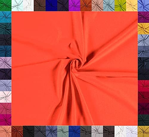 0,5m Baumwoll-Jersey uni 8% Elasthan Baumwollstoff elastisch Meterware Jersey-Stoff Oeko-Tex Kl 1, Farbe:orange