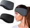 Raoclay Stirnband Sport Winter Damen Herren, Ohrenwärmer laufstirnband Fahrradhelm Fleece stirnbänder zum Wandern Laufen Radfahren 2 Stück (Schwarz + Grau)
