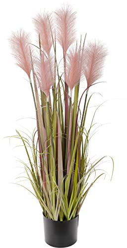 Herbe de la Pampa Artificielle - 100 cm - Grande Plante Décorative Solitaire - Rose