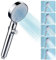 Pommeau de Douche à Haute Pression économie d'eau, Douchette Douche Salle de Bain Réglable à 6 Modes, Pommeau de Douche Anti Calcaire avec arret, Facile à Installer (Argent-A)