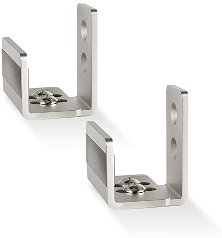 EaseLife Sliding Barn Door Bottom Floor Guide,U Shape,Flexible Adjustable Fit Distance,Flush Flat Bottom Design,Wall Mount System,for Door & Cabinet,Brushed Nickle,2 Pack