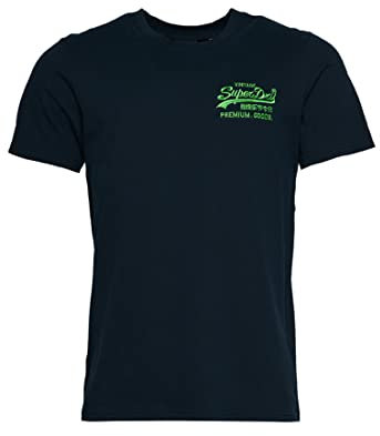 Superdry Vintage VL Neon Tee Chemise Business, Bleu Marine (Eclipse Navy), XL Homme