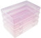 Goodma 4 Pieces Rectangular Plastic Boxes Empty Storage Organizer Containers with Hinged Lids for Small Items and Other Craft Projects (180 x 110 x 30 mm, Pink)