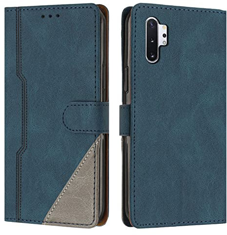 JZASES Hülle für Galaxy Note 10 Plus/Galaxy Note 10 Plus 5G, Brieftasche Klapphülle, PU Leder Stoßfeste Magnetische Schutzhülle Tasche Kompatibel mit Samsung Galaxy Note 10 Plus, Blau