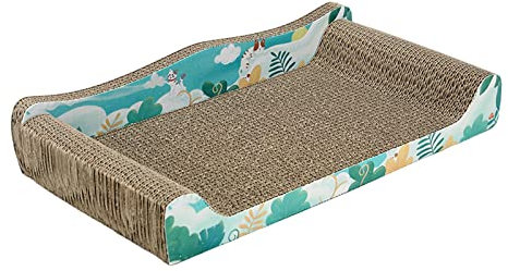 Sharplace Katzenkratzer aus Pappe, Katzenkratzbett, Möbelschutz, Katzensofa, extra große Schleifkralle, Lounge-Couch für Katzen und Kätzchen zum Ausruhen im, Blau 50cmx27cmx9cm