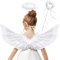 Goenb Alas de ángel, 63 x 33 cm, alas de ángel blancas, disfraz de ángel para mujer, niños, hombres, adultos, alas de ángel, disfraz de cupido, para Halloween, carnaval, cumpleaños