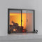 Fire Beauty Kaminblende mit Flügeltüren, pulverbeschichteter Stahlrahmen, Metallgeflecht, handgefertigter massiver Stahl, dekoratives Design, freistehender Funkenschutz