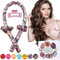 KAITION Lockenwickler, Locken ohne Hitze, Heatless Curls Band für traumhafte Locken über Nacht, rutschfeste Seidenhaar-Lockenwickler, DIY-Frisurenset für langes Haar (Floral Pink)