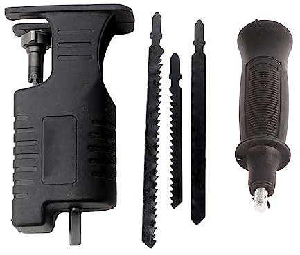 Säbelsägen-Adapter, Abnehmbarer Handbohrmaschine-zu-Säge-Adapter, Kettensägen-Umrüstkopf mit 3 Klingen für Holz, Hartplastik