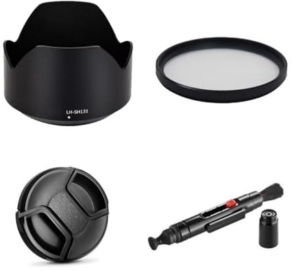 Set di accessori per fotocamera Sony Sonnar T* FE 55 mm f/1.8 ZA obiettivo con Sony a7R, a7R II, a7R III, a7R IV, a7R V compreso ALC-SH131 paraluce di ricambio, filtro MC UV, copriobiettivo, penna di