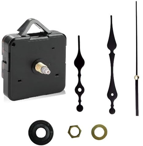 1 Pcs Clock Mechanisms Battery Powered, Long Shaft Silent Wall Clock DIY Wall Clock Mechanism Parts Motor Replacement, Quartz Clock Movement Mechanism For Repair Home Office(Black)