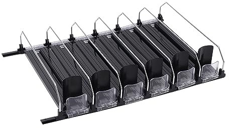 Auto Empujando Puede Organizador Automático Bebida Empujador Glide Ancho Ajustable Operación Simple Negro Ahorro de Espacio Puede Dispensador para Nevera (-3118230215712)