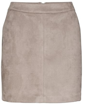 VERO MODA Women's Vmdonnadina Fauxsuede Short Skirt Noos, Moon Rock, S