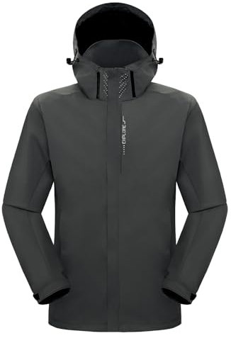 SUKUTU Veste imperméable d'extérieur pour homme Manteau de pluie léger Manteau respirant et coupe-vent pour le voyage Manteau imperméable pour la randonnée